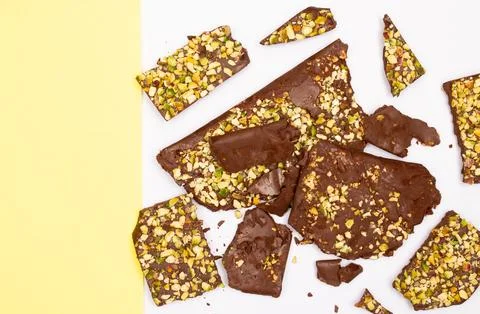 Top view composition or background with delicious chocolate Stock Photos