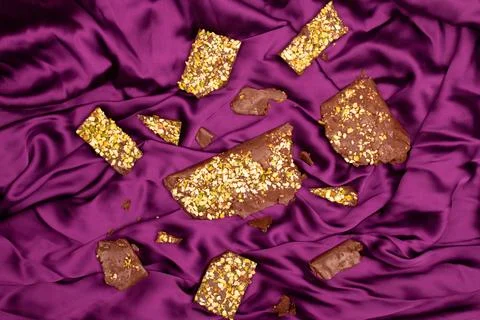 Top view composition or background with delicious chocolate Stock Photos