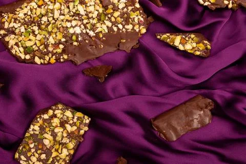 Top view composition or background with delicious chocolate Stock Photos