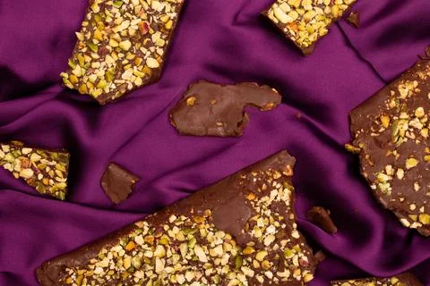 Top view composition or background with delicious chocolate Stock Photos