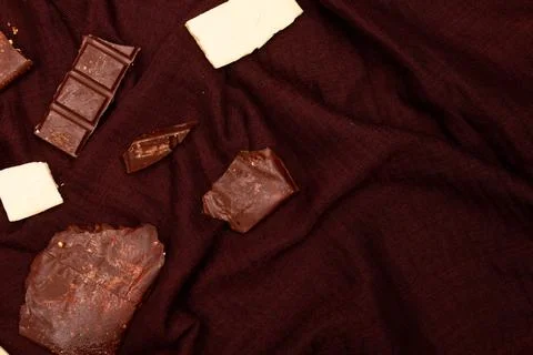 Top view composition or background with delicious chocolate Stock Photos