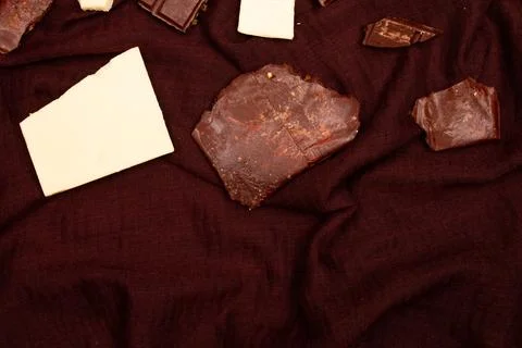 Top view composition or background with delicious chocolate Stock Photos