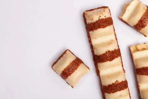 Top view composition or background with delicious chocolate Stock Photos