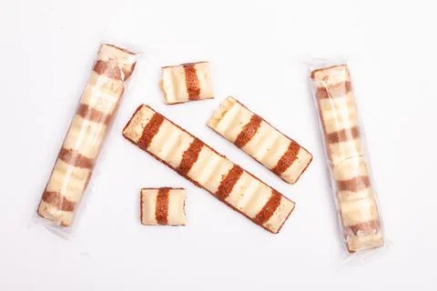 Top view composition or background with delicious chocolate Stock Photos