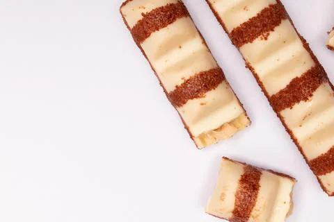 Top view composition or background with delicious chocolate Stock Photos