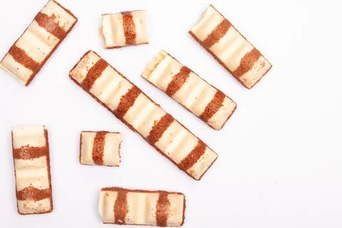 Top view composition or background with delicious chocolate Stock Photos