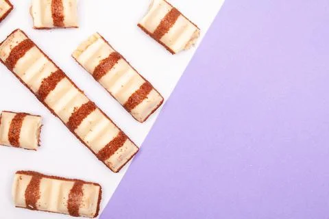 Top view composition or background with delicious chocolate Stock Photos