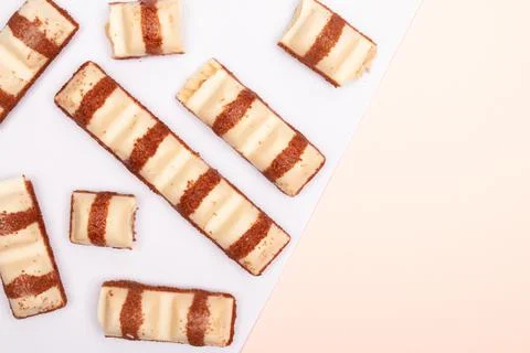 Top view composition or background with delicious chocolate Stock Photos