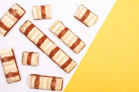 Top view composition or background with delicious chocolate Stock Photos