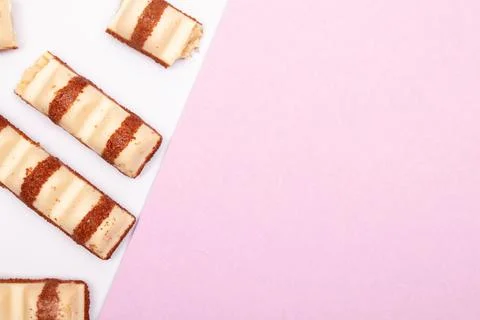 Top view composition or background with delicious chocolate Stock Photos