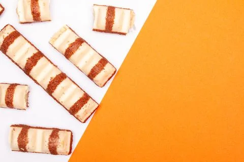 Top view composition or background with delicious chocolate Stock Photos