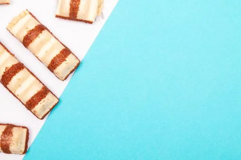 Top view composition or background with delicious chocolate Stock Photos