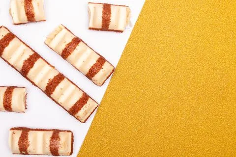 Top view composition or background with delicious chocolate Stock Photos