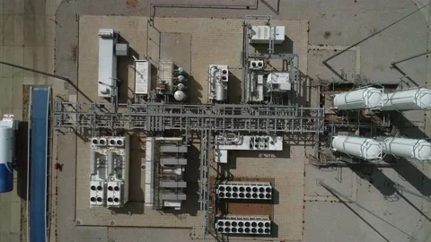 Top view of the compressor station for the production of oxygen and nitrogen Video stock 169587515