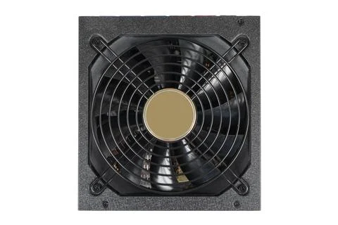 Top view computer AC power supply unit isolated on white background. Hardwa.. Foto stock