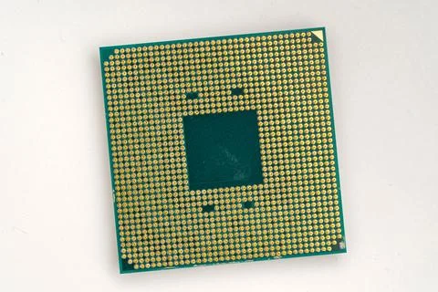 Top view of computer processor. CPU close up. Stock Photos
