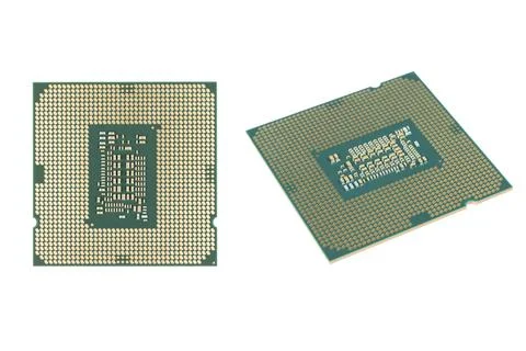 Top view computer processor isolated on white background. CPU. Central proc.. Stock Photos