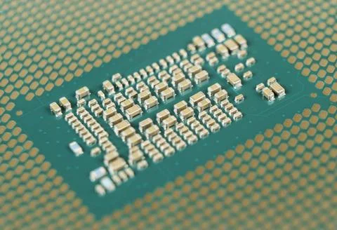 Top view computer processor texture background. CPU. Central processor unit.. 스톡 사진