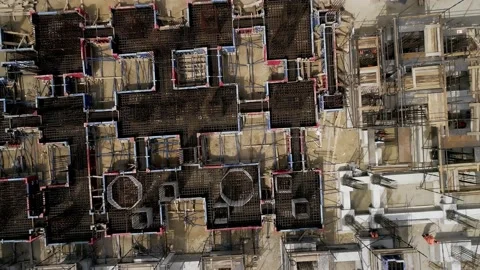 Top view of the construction site of a large factory Video stock 138266740