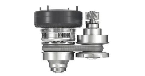 Top view of continuously variable transmission (CVT) animation Stock Footage 332143881