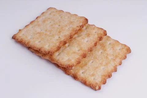 Top view of cookie isolated on a white background, crackers Stock Photos