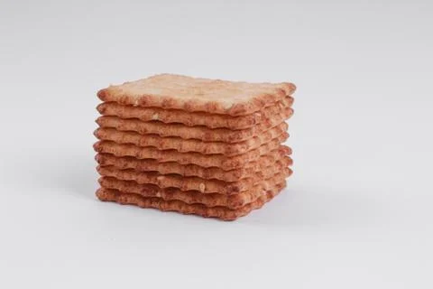 Top view of cookie isolated on a white background, crackers Stockfoto's