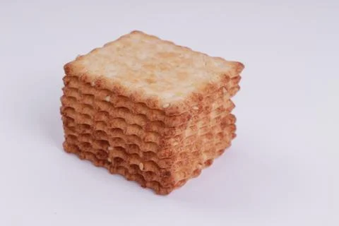 Top view of cookie isolated on a white background, crackers Stockfoto's