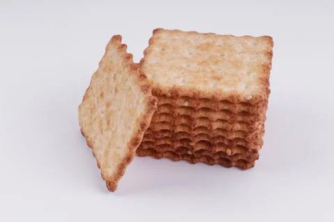 Top view of cookie isolated on a white background, crackers Stock Photos
