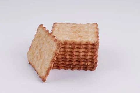 Top view of cookie isolated on a white background, crackers Stock Photos