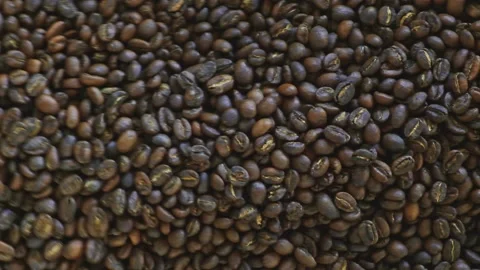 Top view cooling roasted coffee 库存影片 142263943