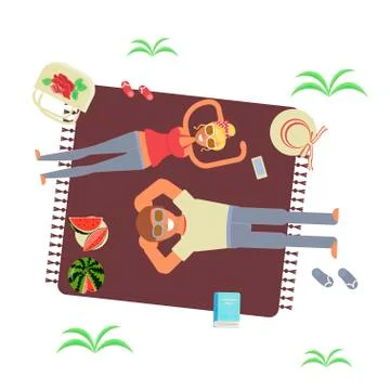 Top view of a couple Stock Illustration