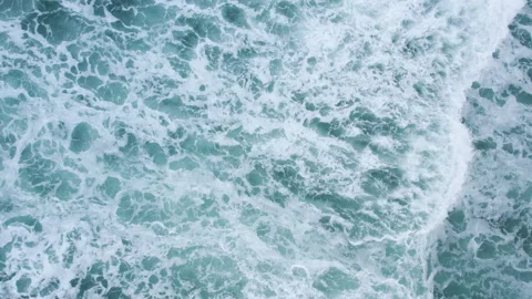 Top view of crashing waves in the sea Stock Footage 220192638