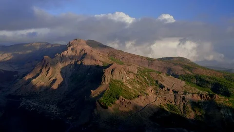 Top view of the crater of the Teide volcano Stock Footage 108074845