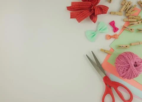 Top view creative desk Stock Photos