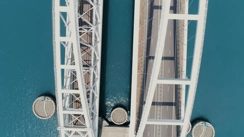 Top view of the Crimean Bridge Stock Footage 230157050