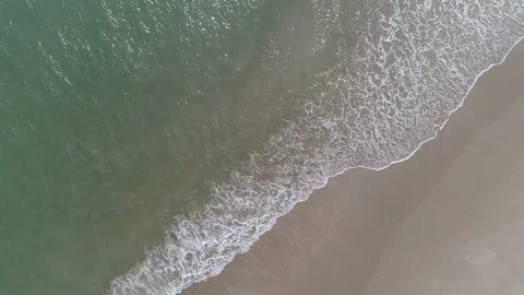Top view of crushing waves on the beach Stock Footage 85661858