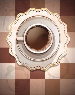 Top view of a cup of coffee Stock Illustration