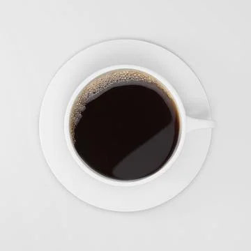 Top view of a cup of coffee, isolate on white Stock Illustration