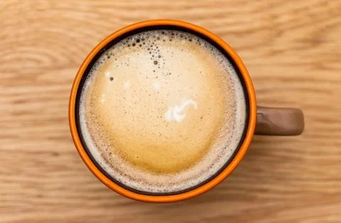 Top view of a cup with coffee Stock Photos