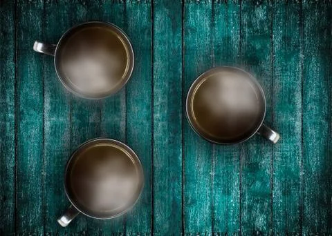 Top view of cup of coffee put  Stock Photos