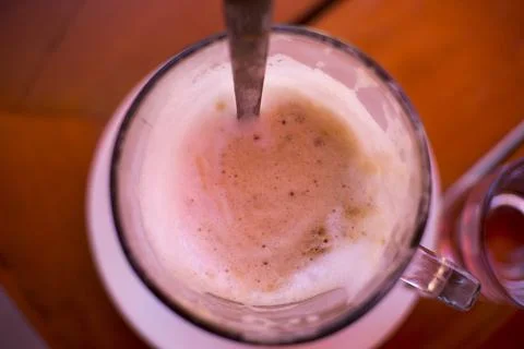Top view of A cup of coffee on the table in the morning. Good illustration fo Stock Photos