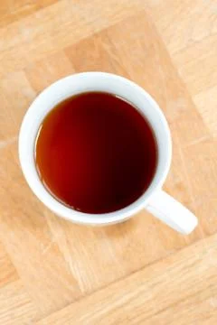 Top view of a cup of tea Stock Photos