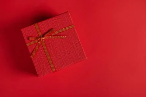 Top view, cute romantic present for Christmas, New Year, Saint Valentine's or Foto stock