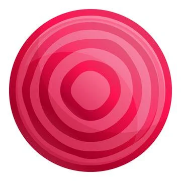 Top view cutted beet icon, cartoon style 스톡 일러스트