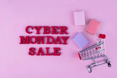 Top view cyber monday composition Stock Photos