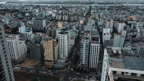 A top view of Da Nang's buildings Video stock 242093831