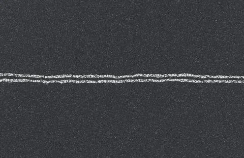 Top View of Dark Asphalt Road Surface with Double Solid White Lines. Stock Illustration