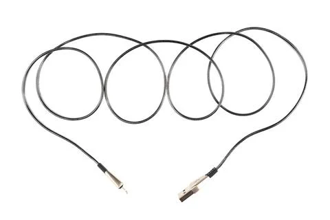 Top view of a data cable or charging cable with USB connectors. Stock Photos