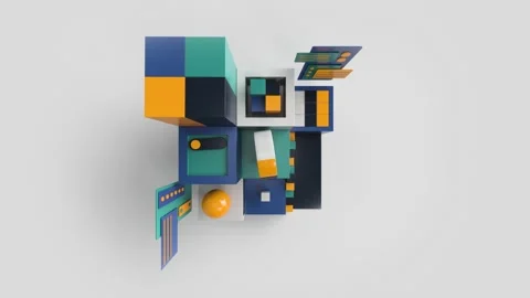 Top view of Data processing and big Data analysis 3d looping animation with 動画素材 204991793