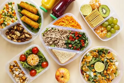 Top-view-delicious-batch-cooking-arrangement Stock Photos